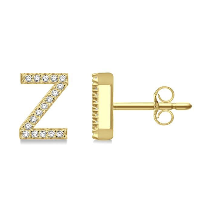 Block 'Z' Initial Diamond Earrings