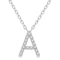 1/20 Ctw Initial 'A' Round Cut Diamond Pendant With Chain in 14K White Gold