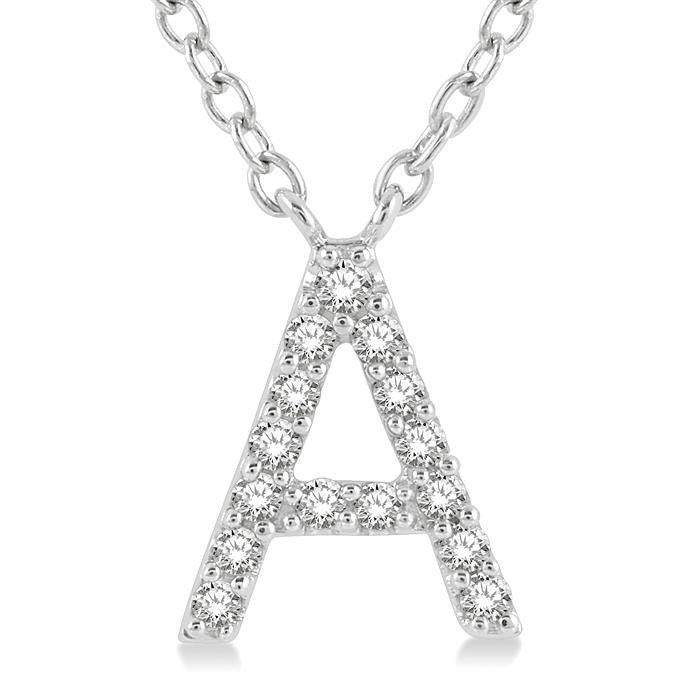 Hera Yarrow Block 'A' Initial Diamond Pendant