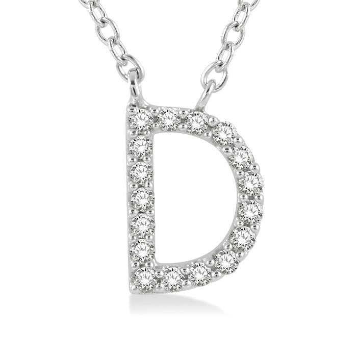 Halcyon Wren Block 'D' Initial Diamond Pendant