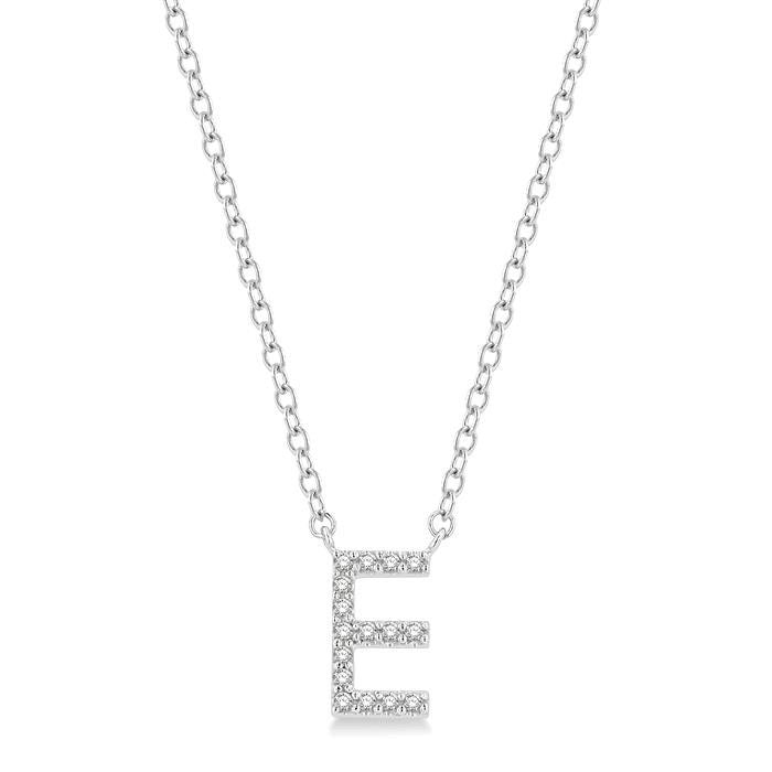 Quince Wynn Block 'E' Initial Diamond Pendant
