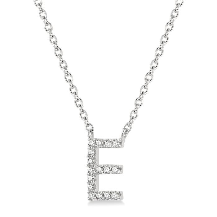 Quince Wynn Block 'E' Initial Diamond Pendant