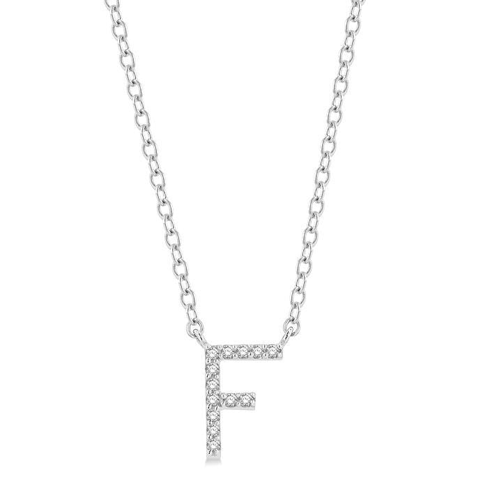 Ember Bramble Block 'F' Initial Diamond Pendant