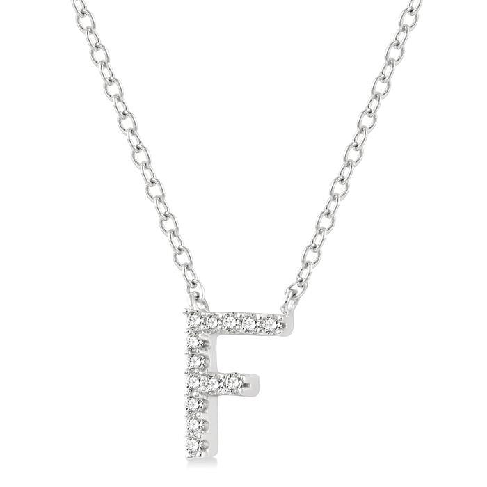 Ember Bramble Block 'F' Initial Diamond Pendant