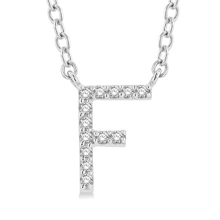 Ember Bramble Block 'F' Initial Diamond Pendant