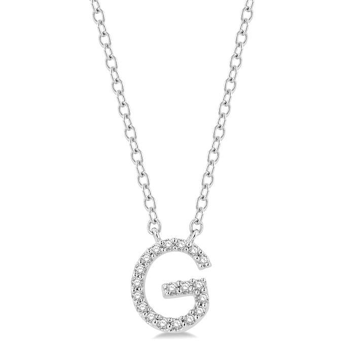 Sonata Violet Block 'G' Initial Diamond Pendant