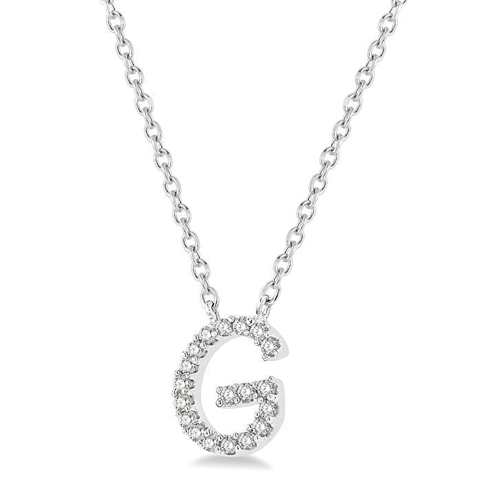 Sonata Violet Block 'G' Initial Diamond Pendant