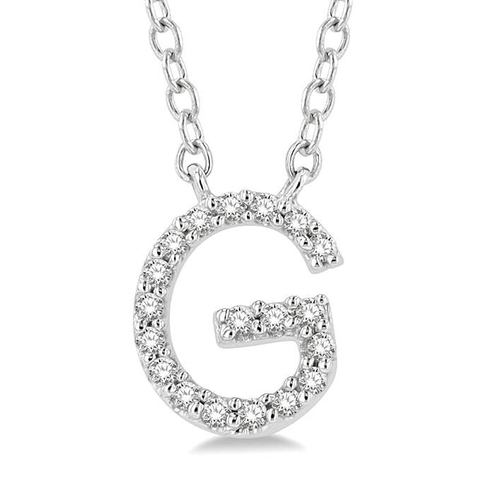 Sonata Violet Block 'G' Initial Diamond Pendant