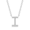 1/20 Ctw Initial 'I' Round Cut Diamond Pendant With Chain in 14K White Gold