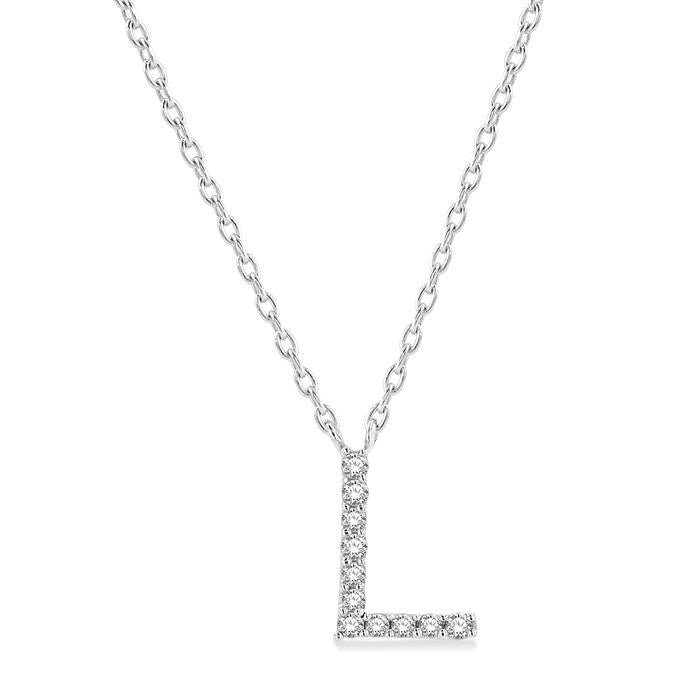 Couture Xanthe Block 'L' Initial Diamond Pendant