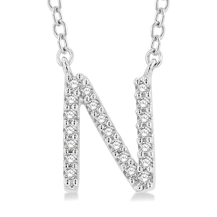 Gaia Dahlia Block 'N' Initial Diamond Pendant