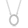 1/20 Ctw Initial 'O' Round Cut Diamond Pendant With Chain in 14K White Gold
