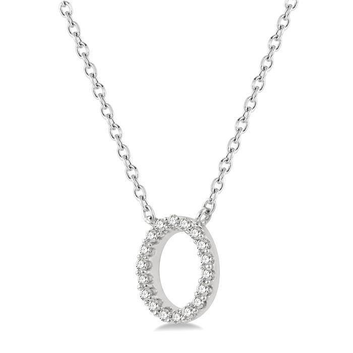 Minerva Yarrow Block 'O' Initial Diamond Pendant