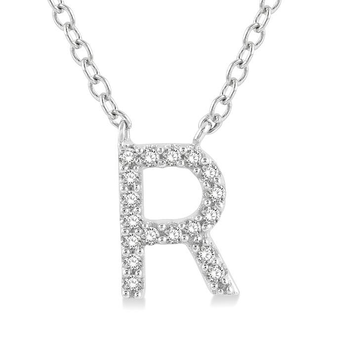 Peregrine Élan Block 'R' Initial Diamond Pendant