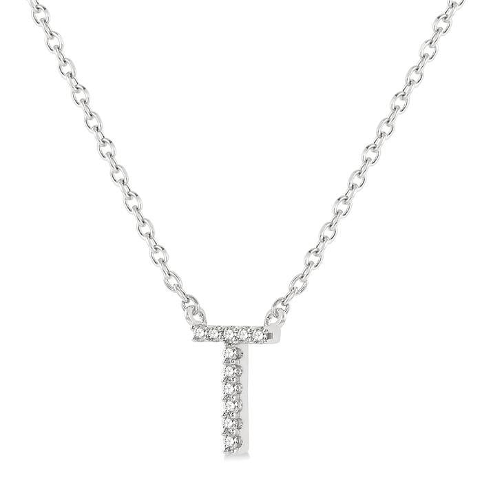 Clover Thalia Block 'T' Initial Diamond Pendant