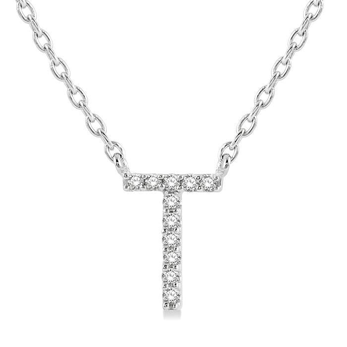 Clover Thalia Block 'T' Initial Diamond Pendant