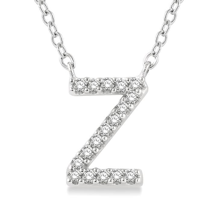 Quince Galatea Block 'Z' Initial Diamond Pendant