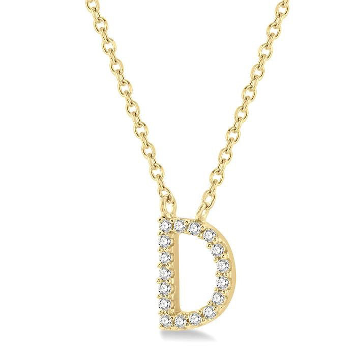 Deneuve Lilith Block 'D' Initial Diamond Pendant