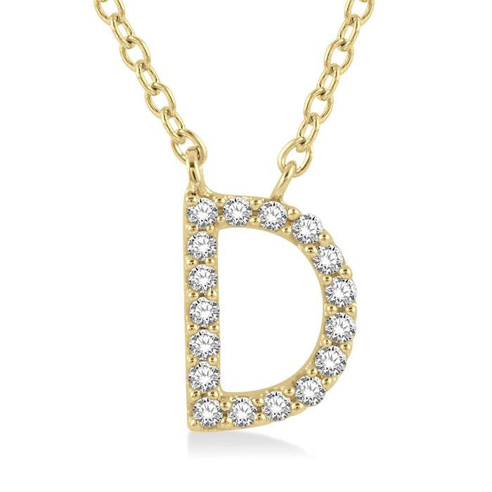 Deneuve Lilith Block 'D' Initial Diamond Pendant