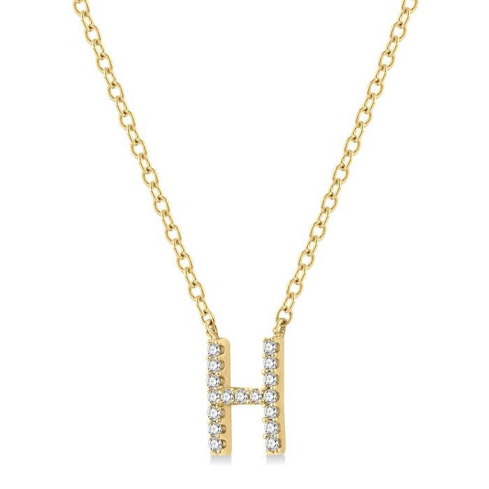 Echo Bramble Block 'H' Initial Diamond Pendant
