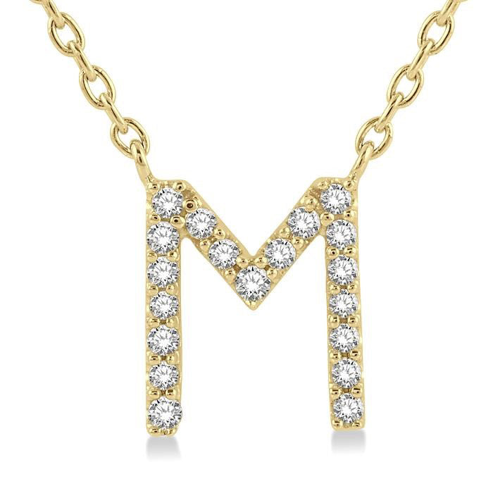 Tivoli Frost Block 'M' Initial Diamond Pendant