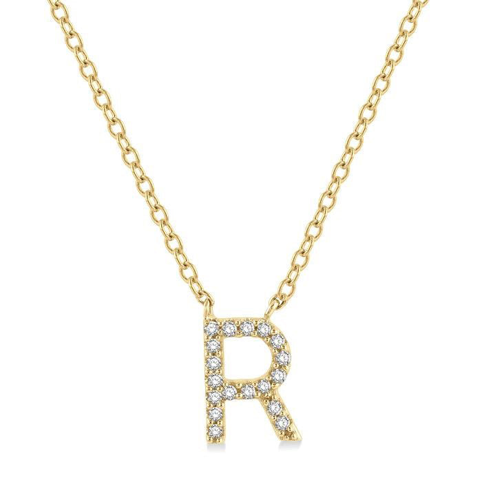 Haven Harbor Block 'R' Initial Diamond Pendant