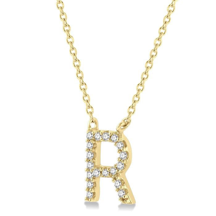 Haven Harbor Block 'R' Initial Diamond Pendant