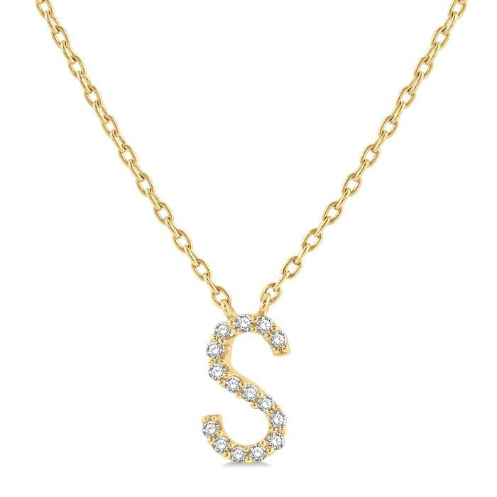 Peregrine Prairie Block 'S' Initial Diamond Pendant