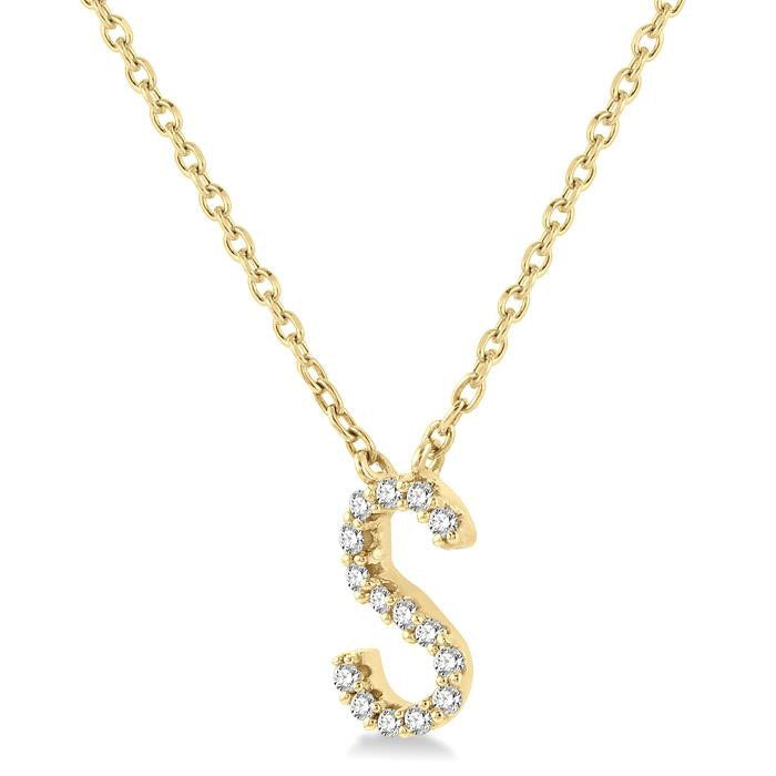 Peregrine Prairie Block 'S' Initial Diamond Pendant