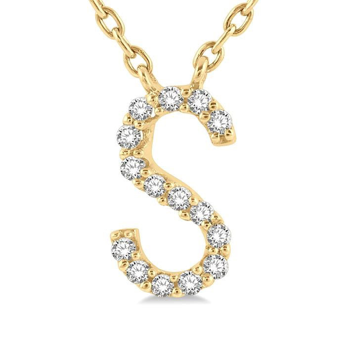 Peregrine Prairie Block 'S' Initial Diamond Pendant