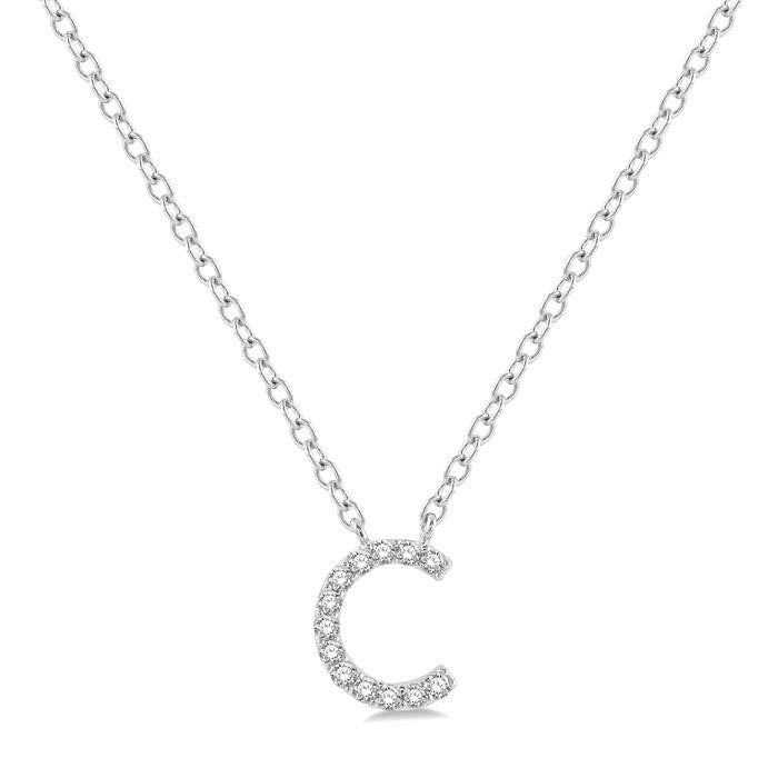 Zenith Felina Block 'C' Initial Diamond Pendant