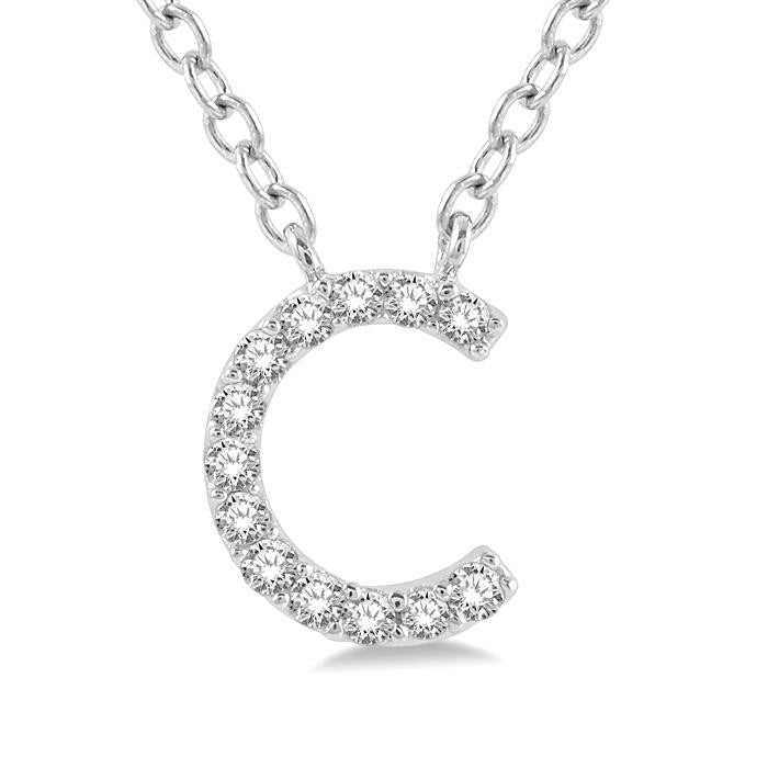 Zenith Felina Block 'C' Initial Diamond Pendant