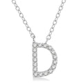 1/20 Ctw Initial 'D' Round Cut Diamond Pendant With Chain in 10K White Gold