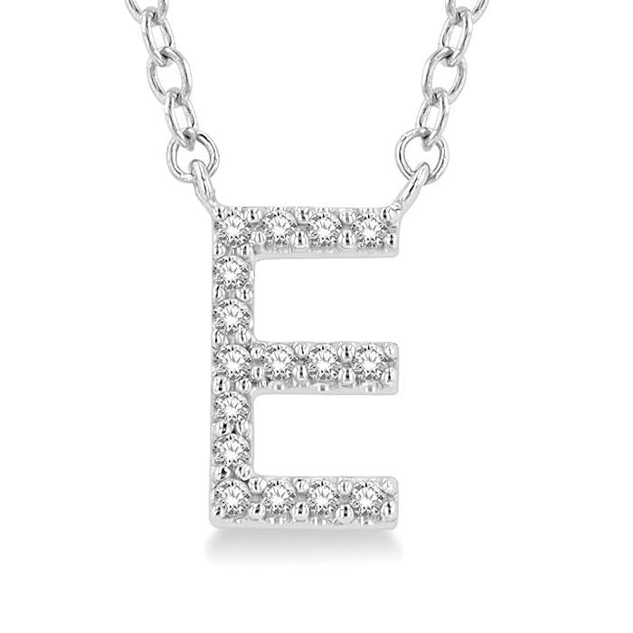 Peregrine Gale Block 'E' Initial Diamond Pendant