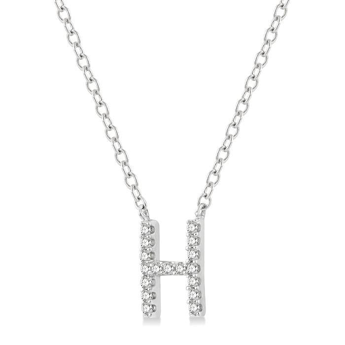 Haveria Diamond Initial H Pendant in 10K White Gold