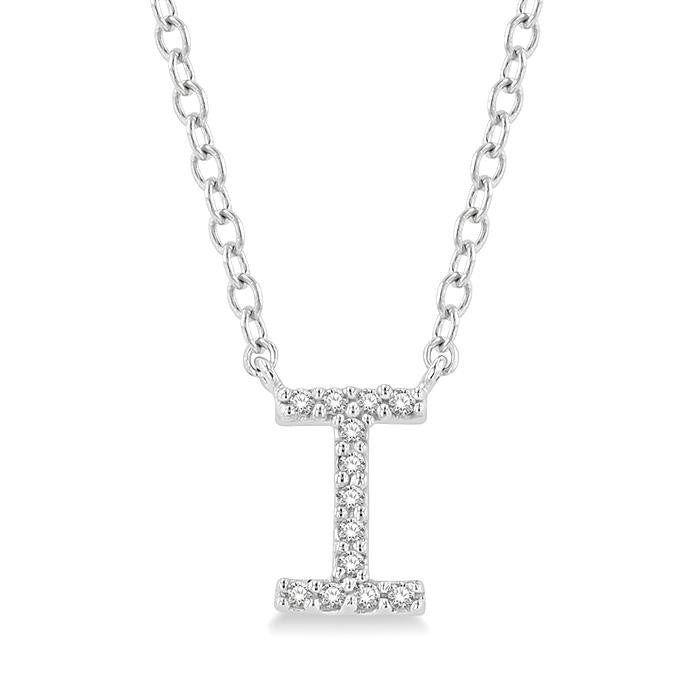 Sabine Victoire Block 'I' Initial Diamond Pendant