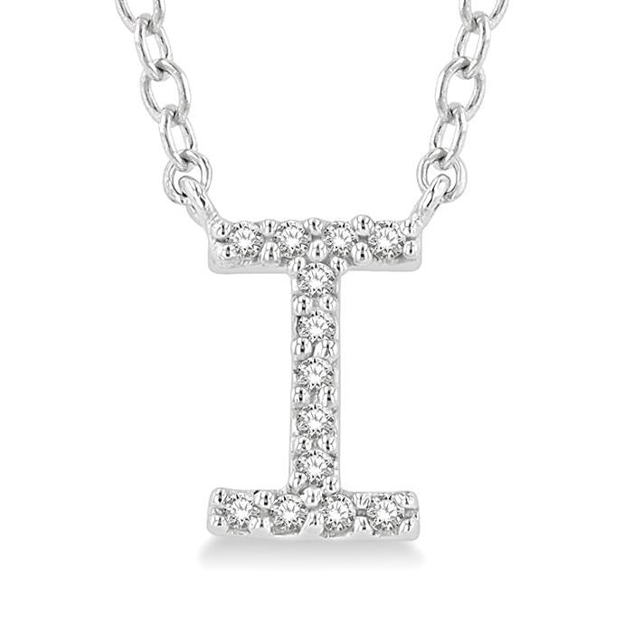 Sabine Victoire Block 'I' Initial Diamond Pendant