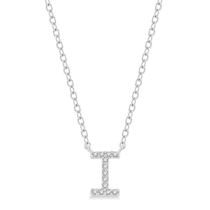 Sabine Victoire Block 'I' Initial Diamond Pendant