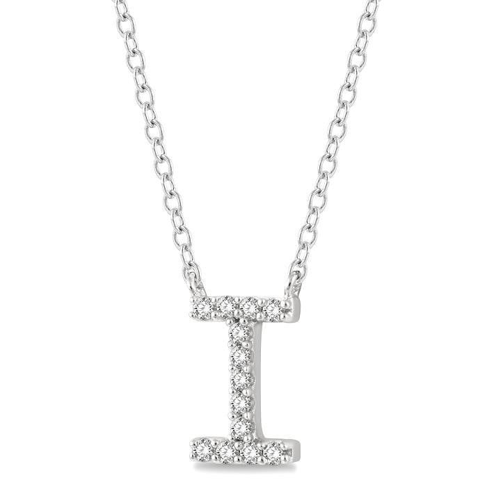 Sabine Victoire Block 'I' Initial Diamond Pendant