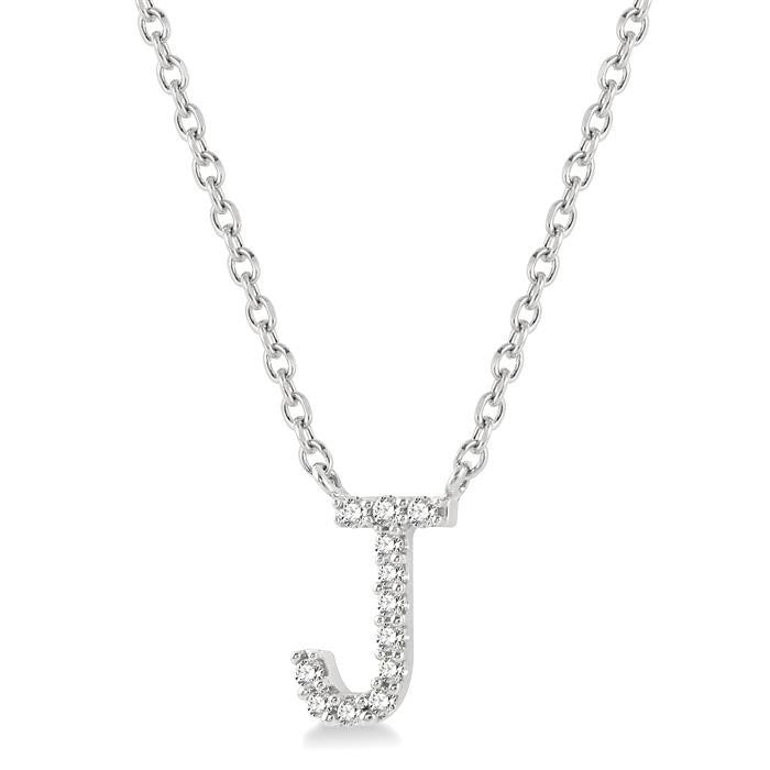 Delphine Couture Block 'J' Initial Diamond Pendant