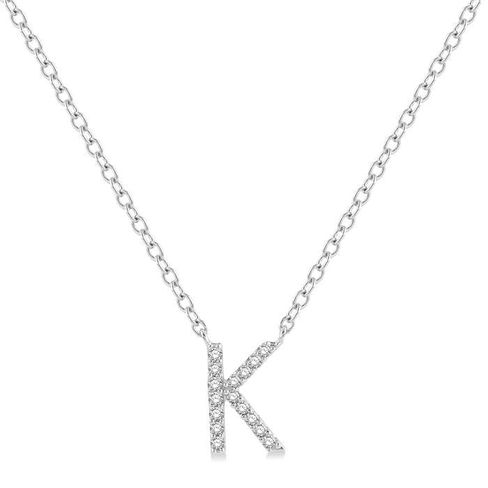 Peregrine Quince Block 'K' Initial Diamond Pendant