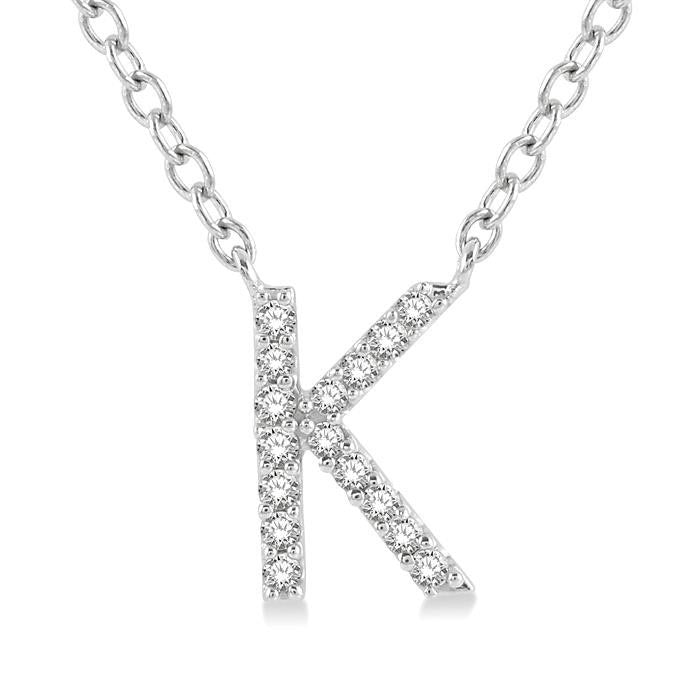 Peregrine Quince Block 'K' Initial Diamond Pendant