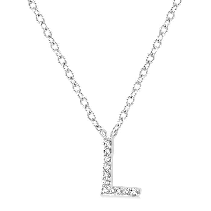Valora Xenia Block 'L' Initial Diamond Pendant