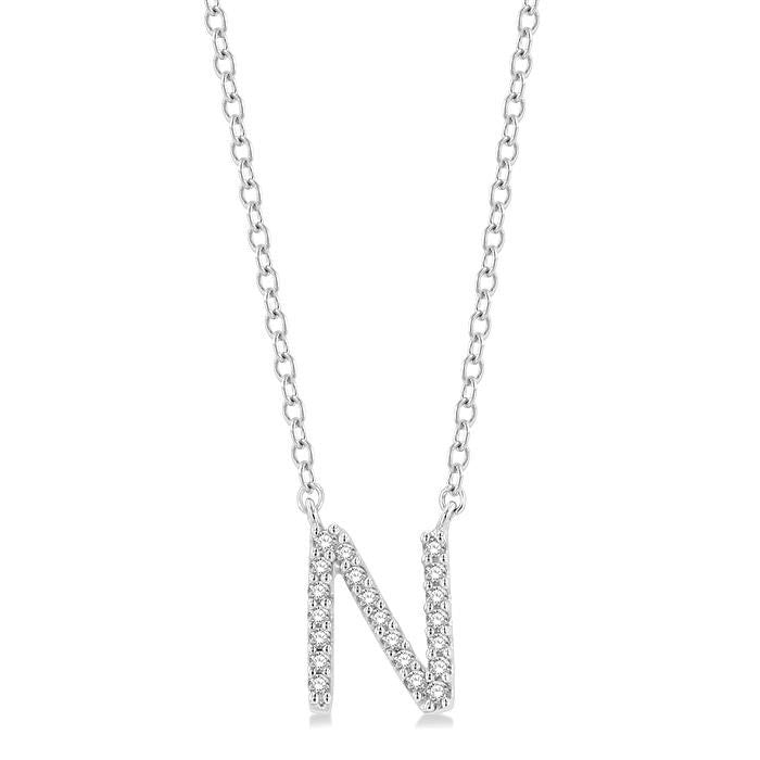 Velour Drift Block 'N' Initial Diamond Pendant