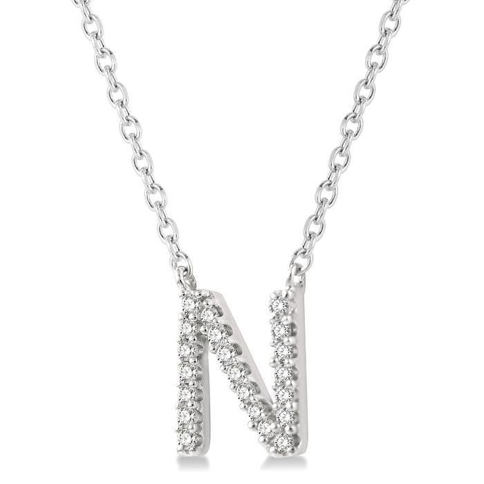 Velour Drift Block 'N' Initial Diamond Pendant