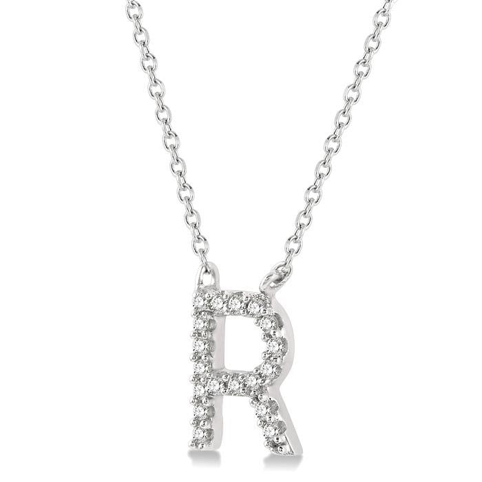 Starling Hera Block 'R' Initial Diamond Pendant