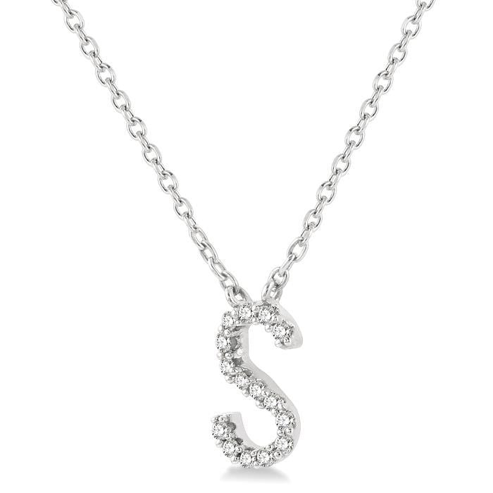 Evergreen Zofia Block 'S' Initial Diamond Pendant