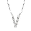 Harbor Dahlia Block 'V' Initial Diamond Pendant