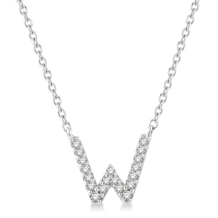 Poppy Gaia Block 'W' Initial Diamond Pendant