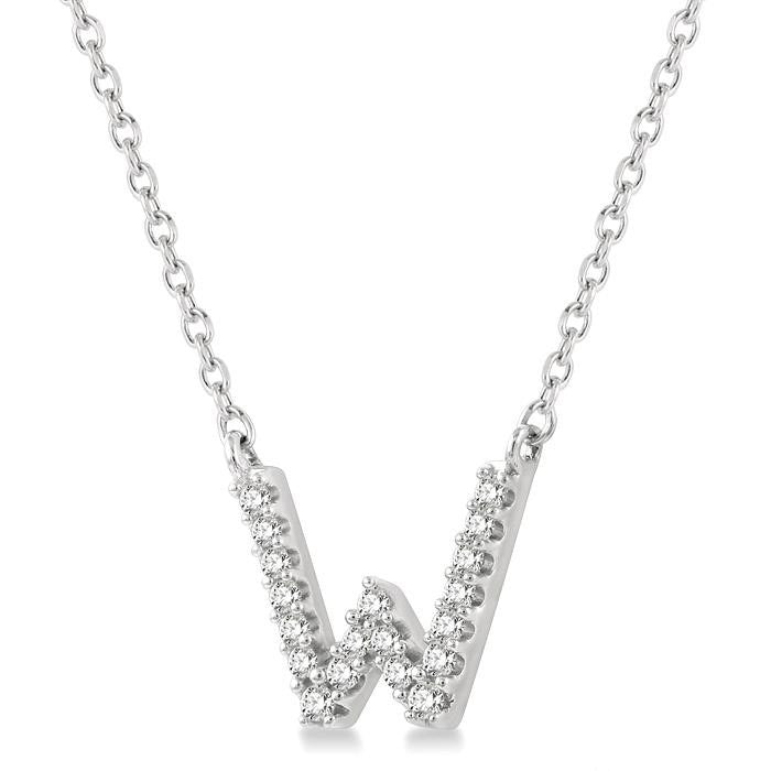 Poppy Gaia Block 'W' Initial Diamond Pendant